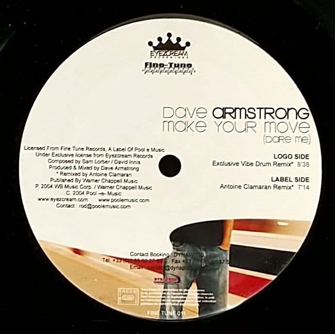 Dave Armstrong - Make Your Move (Dare Me) Part 3 12" Vinyl Remixes Antoine Clama