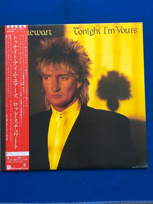 Rod Stewart Tonight I'm Yours Vinyl LP Record Japan P-11067W w/ Obi & Lyric Shee