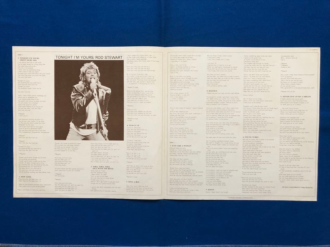 Rod Stewart Tonight I'm Yours Vinyl LP Record Japan P-11067W w/ Obi & Lyric Shee