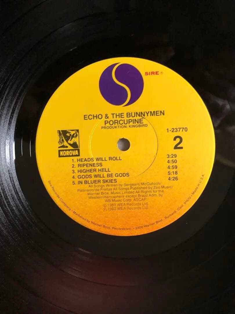 Echo & The Bunnymen - Porcupine LP - US Pressing - Post-Punk Classic