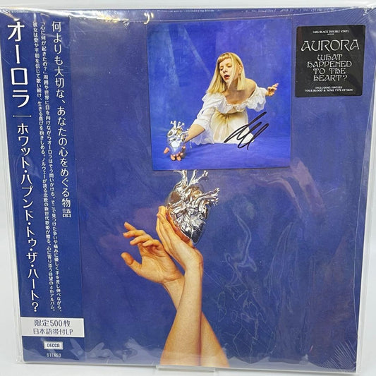 AURORA What Happened To The Heart? Japan Ltd 500 Copy 2LP Obi Signed Art Card