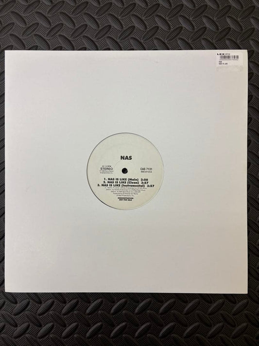 Nas Nas Is Like 12-inch PROMO Vinyl DJ Premier Classic Hip Hop Rare Record