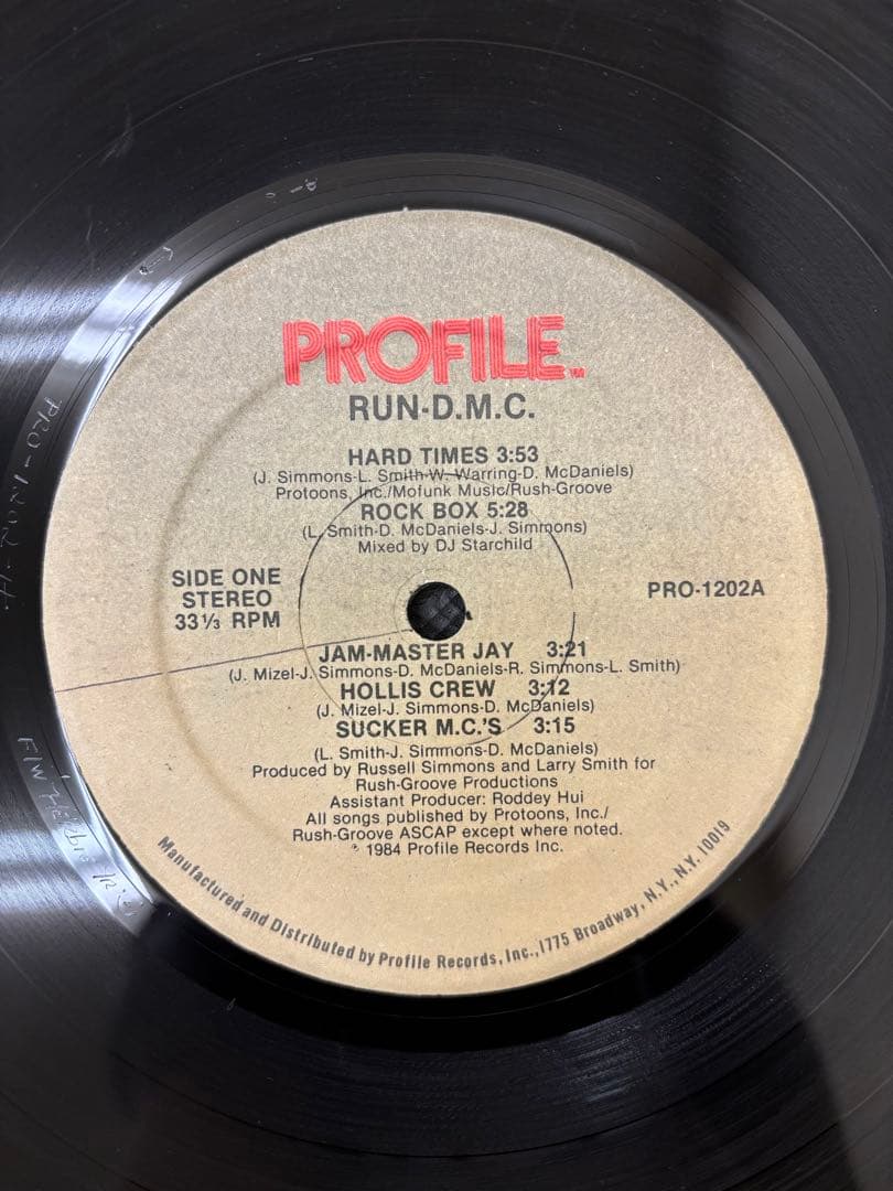 RUN-D.M.C. Debut Album Vinyl LP 1984 US Original Pressing Profile Records